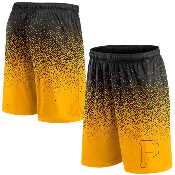 Men's Pittsburgh Pirates Black/Yellow Ombre Shorts